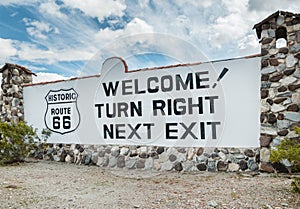 Historic Route 66 highway sign