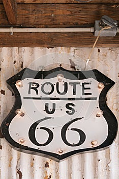 Historic Route 66, lighted sign