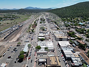 Historic Route 66 Main Street, Williams, Arizona, aerial view