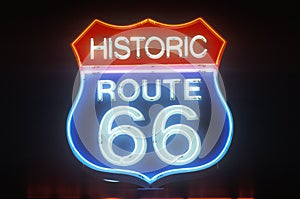 Historic Route 66 neon sign