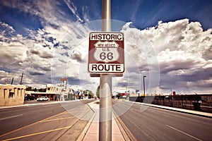 Historic route 66 route sign