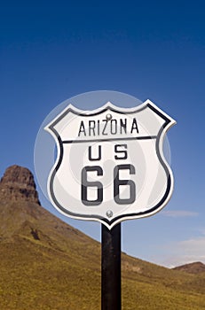 Historic Route 66 sign in Arizona