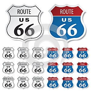 Historic route 66 stickers