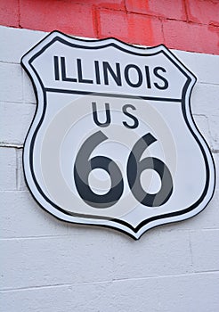 Historic Route 66 road sign.