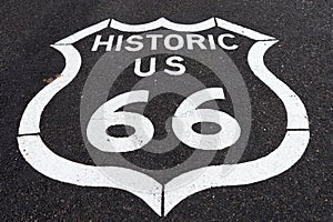 Historic route sixtysix marker in arizona