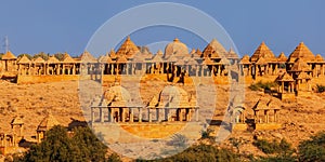 Historic Royal Cenotaphs called Bada Bagh near Jaisalmer, Rajasthan