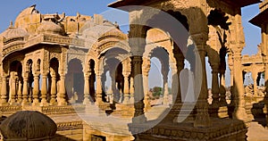 Historic Royal Cenotaphs called Bada Bagh near Jaisalmer, Rajasthan, India