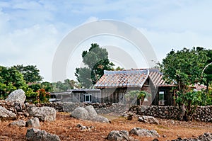 Historic Ryukyu village in Taketomi, Okinawa, Japan