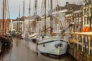 Historic sailing ships at Hoge der Aa