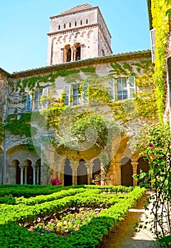 Historic Saint-Paul de Mausole Monastery and its cloister, Saint-Remy-de-Provence, France