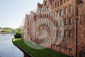 Historic salt storage hall in Lubeck, Germany, used for salt storage.