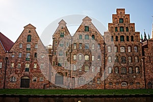 Historic salt storage hall in Lubeck, Germany, used for salt storage.