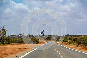 Historic satellite dish at Carnarvon Space and History Museum in Western Australia