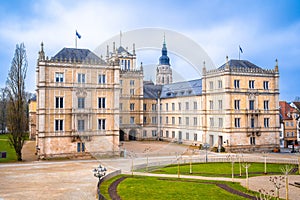 Historic Schlossplatz Ehrenburg sqaure in Coburg architecture view