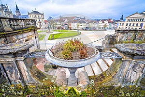 Historic Schlossplatz sqaure in Coburg architecture view