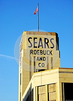 The historic Sears Roebuck building in Hackensack, NJ