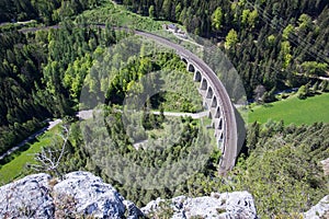 Historic Semmering mountain railway vaiduct bridge