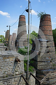 Historic Shaft Furnace Battery with 18 Rumford furnaces were built between 1871 and 1877 Rüdersdorf bei Berlin, Germany