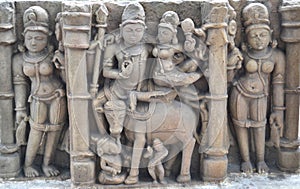 Historic Shiva Parvati and Ganesha Sclupture