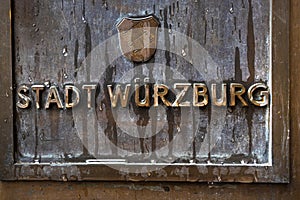 historic sign of wuerzburg germany