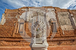 Historic site of Thai Temple, Wat Yai Chom Prasat - Samut Sakhon, Thailand