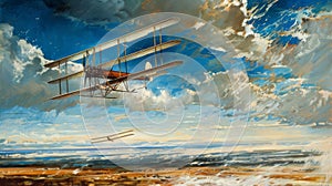 Historic Soar: Wright Brothers\' Flight in December 1903