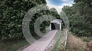 Historic South Denmark Covered bridge in Ashtabula county, Ohio, USA