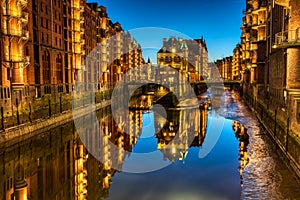 The historic Speicherstadt in Hamburg