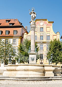 Historic square in the city Neuburg