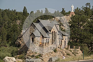 Historic St Malo Roman Catholic Chapel is also called Chapel on a Rock in Allenspark, Colorado. St