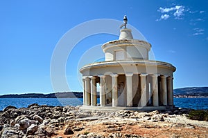 The historic St. Theodora lighthouse on the island of Kefalonia