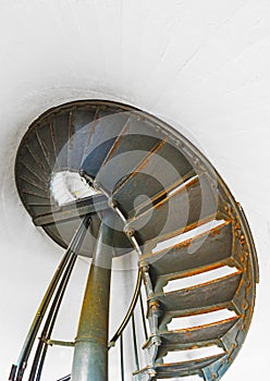 Historic staircase inside Point Arena Lighthouse