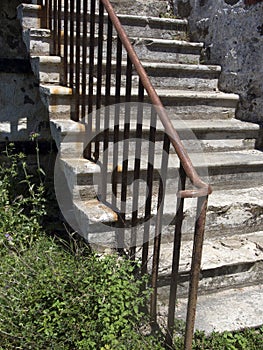 Historic staircase with iron balustrade