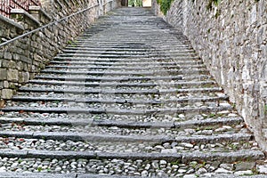 Historic staircase in an italian small town