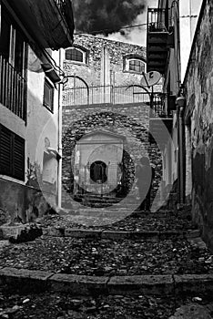 A historic staircase in the upper part of the city