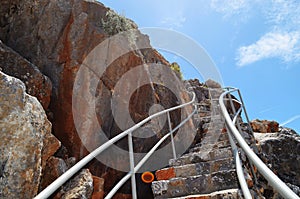 Historic stairs up in Rhodes. photo