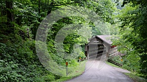 Historic State road, covered bridge in Ashtabula county Ohio