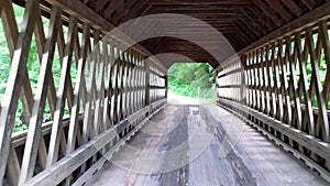 Historic State Road covered bridge in Ashtabula county Ohio, USA