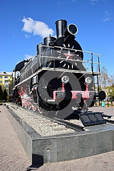 Historic steam locomotive on display in Astana