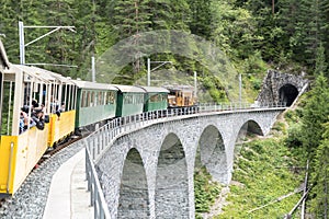 Historic steam train in Davos, Switzerland