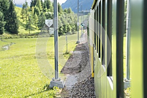 Historic steam train in Davos, Switzerland