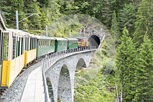 Historic steam train in Davos, Switzerland