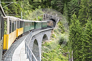 Historic steam train in Davos, Switzerland