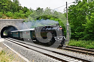 Historic steam train. Specially launched Czech old steam train for trips and for traveling around the Czech Republic.