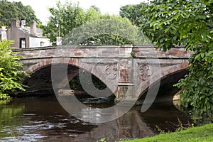 Historic stone bridge over the River Eden in Appleby, UK