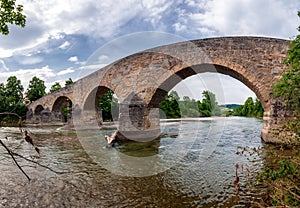 Historic Stone Bridge over the River Thur