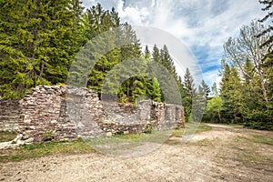 Historic stone buildings near The Spania Dolina village, Slovaki