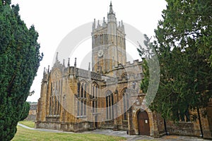 Historic stone church in English town