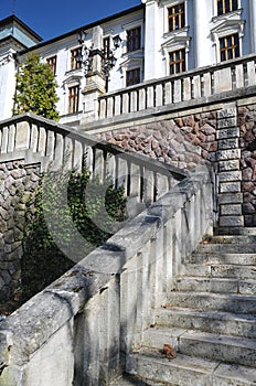 Historic stone stairs to the middle school