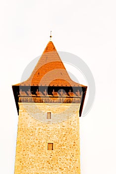 Historic stoned tower isolated photo
